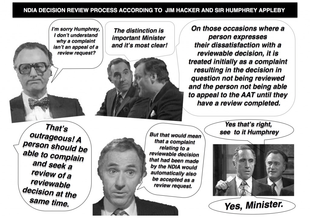 Comic strip featuring Jim Hacker and Sir Humphrey Appleby from Yes Minister. Hacker looking confused saying: 